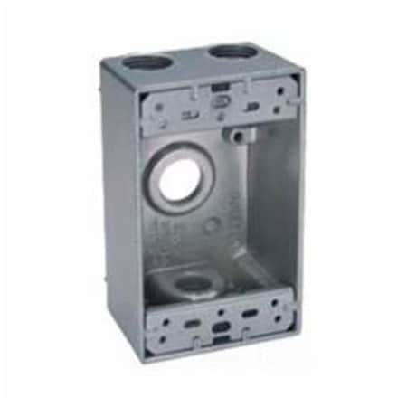 Teddico/Bwf Electrical Box, 18.3 cu in, Outlet Box Type, 1 Gang, Die-Cast Metal, Rectangular Shape 1718980